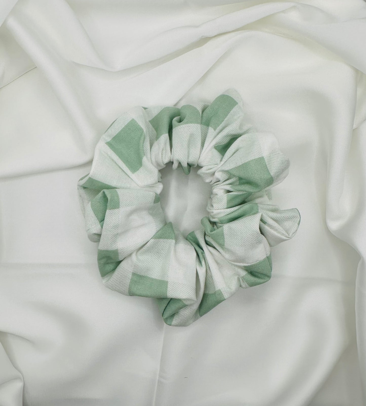 Sage Gingham Scrunchie